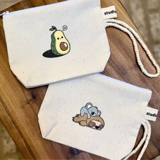 Minimal Canvas Zipper Pouch