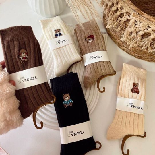 Cute Bear Crew Socks