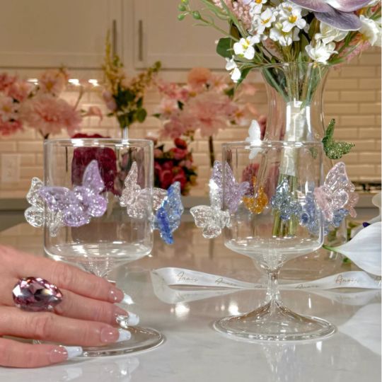 Butterfly Crystal Goblets