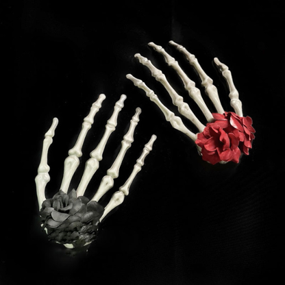 Halloween Skeleton Rose Hair Clip