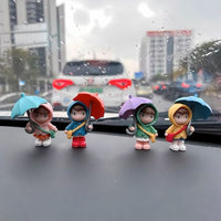 Umbrella Couple Car Interior