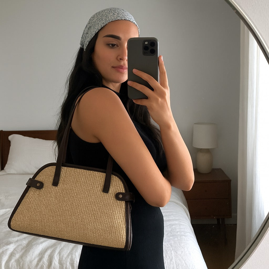 Raffia Bowling Bag