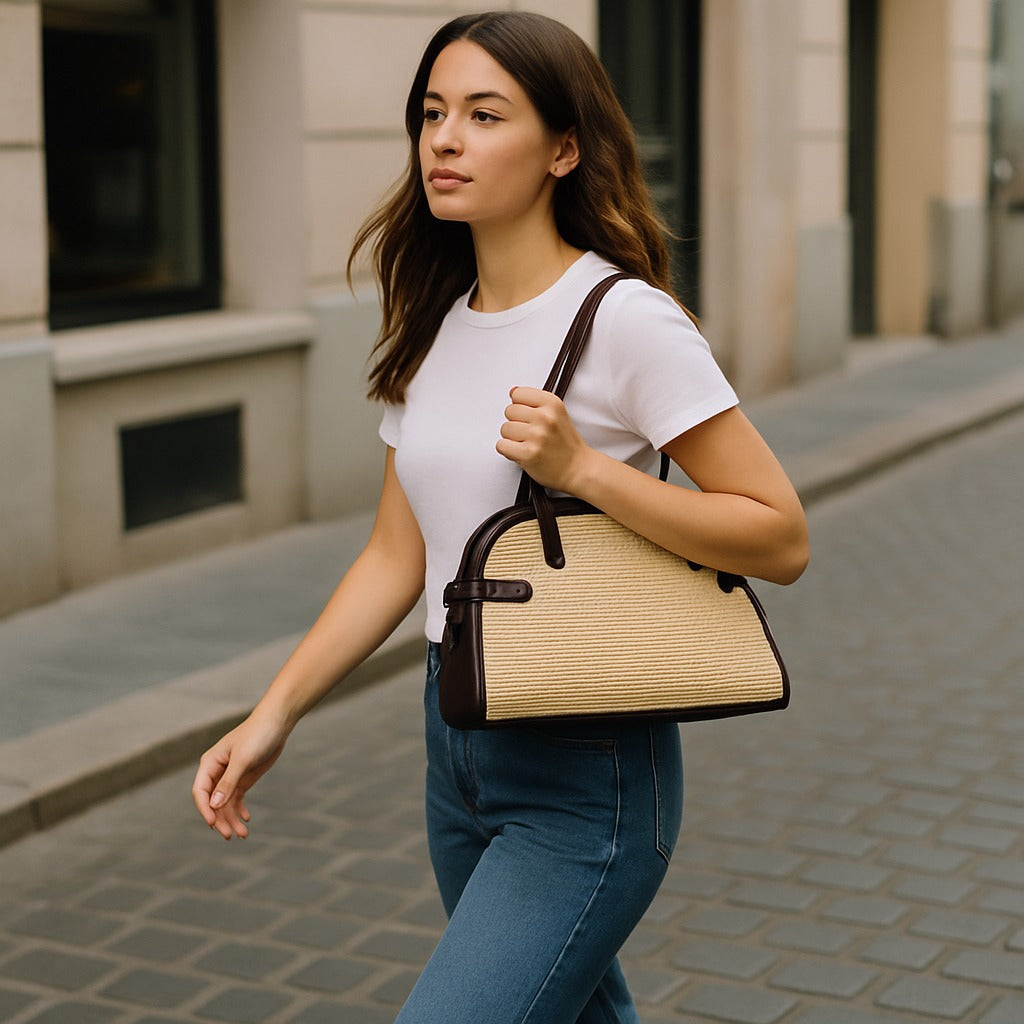 Raffia Bowling Bag