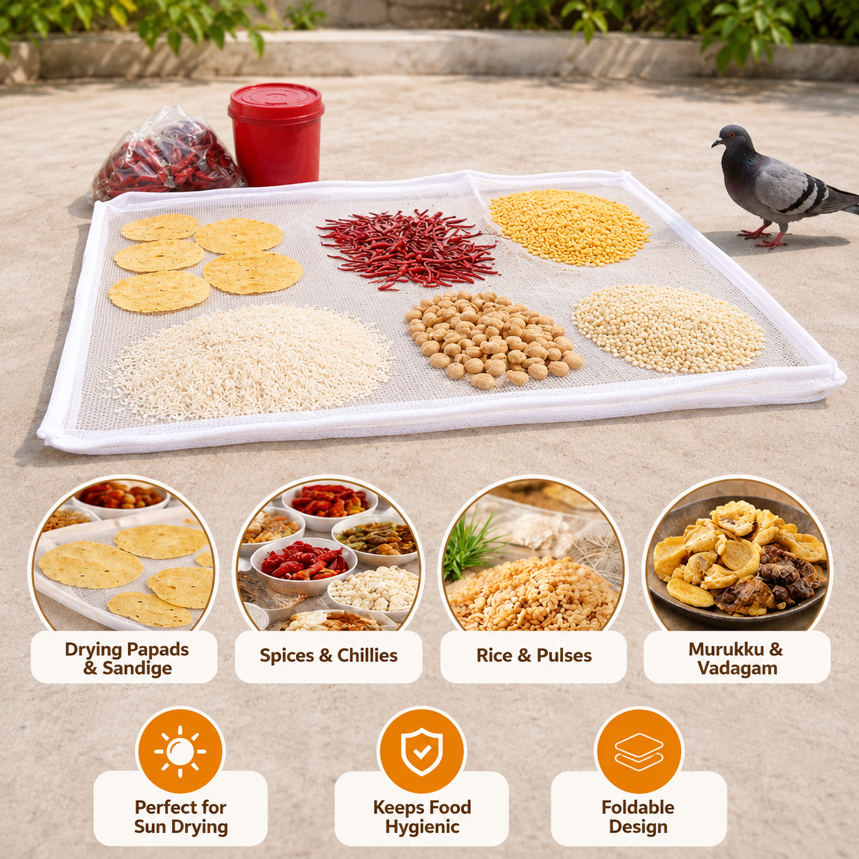Foldable Mesh Food Drying Mat