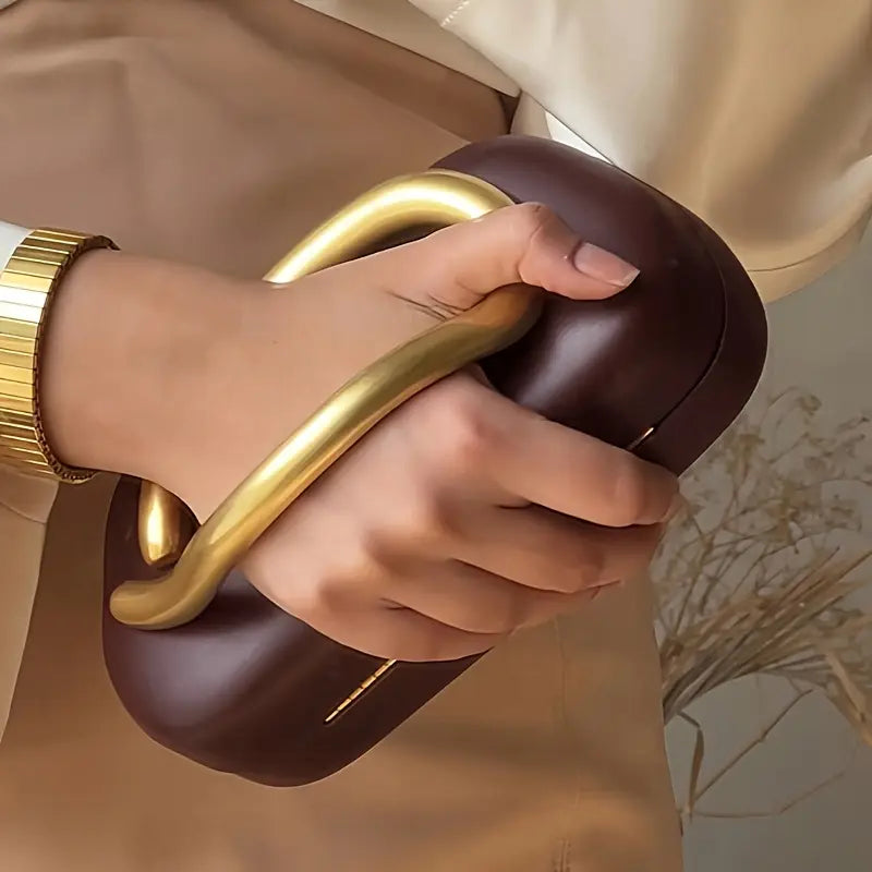 Gold Closure Box Clutch