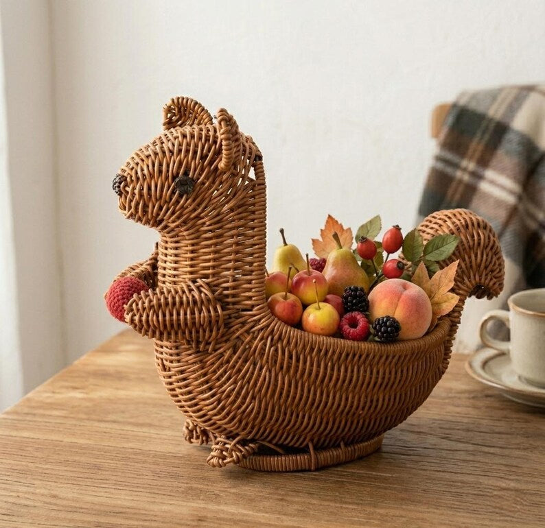 Squirrel Woven Basket