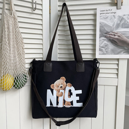 Bear Print Shoulder Bag
