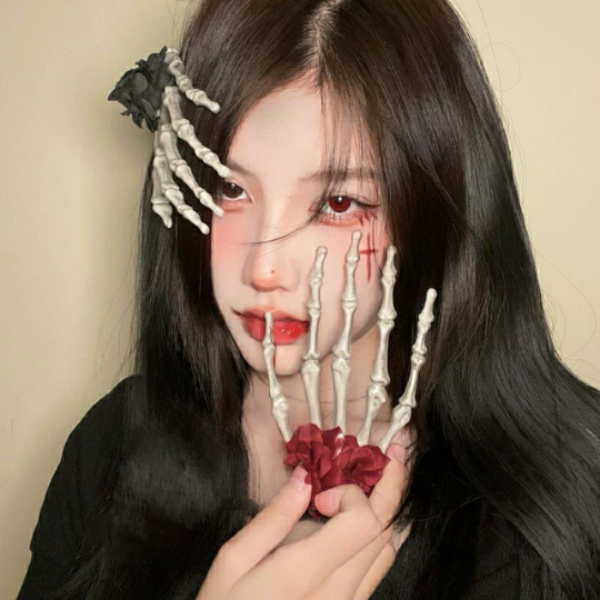 Halloween Skeleton Rose Hair Clip