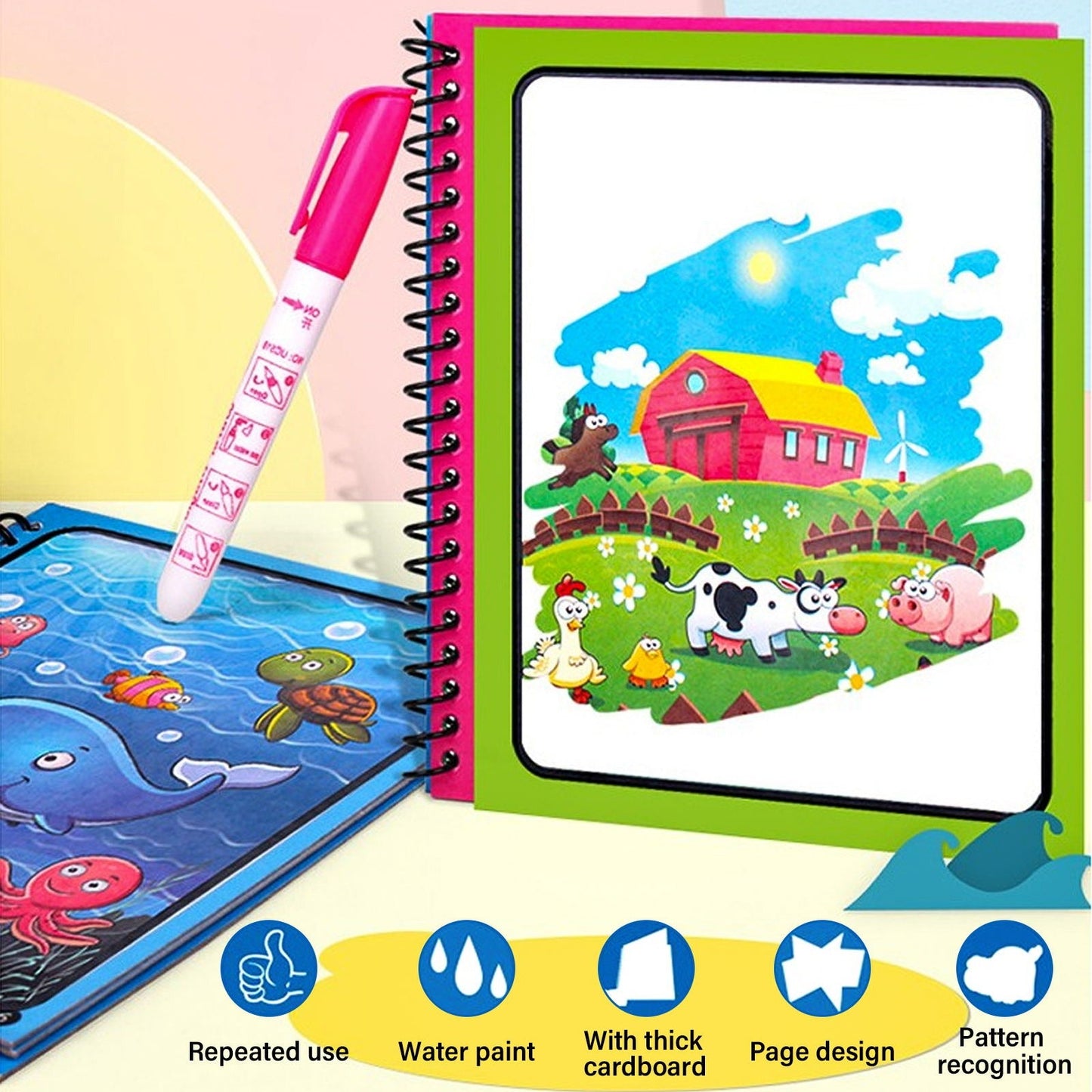 Magic Water Coloring Doodle Book ( Set of 3/5)