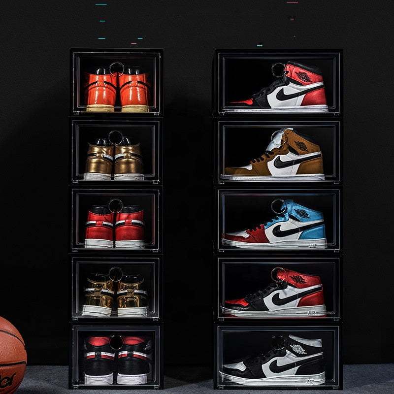 Stackable Shoe Organizer (BLACK) (Side Drop)