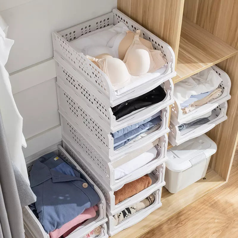 Foldable and Stackable Closet Organizer Drawer