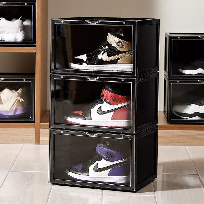 Stackable Shoe Organizer (BLACK) (Side Drop)