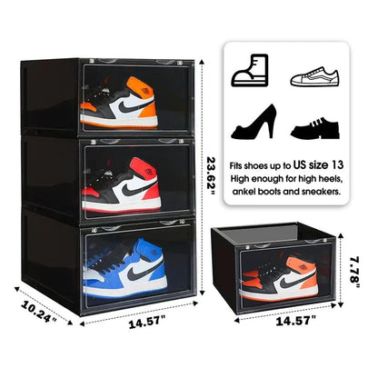 Stackable Shoe Organizer (BLACK) (Side Drop)
