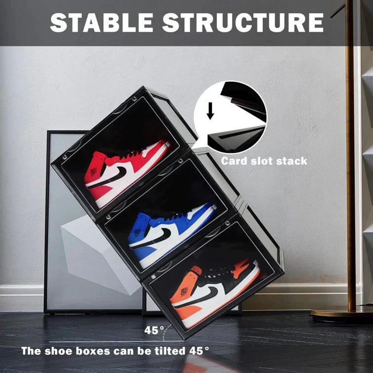 Stackable Shoe Organizer (BLACK) (Side Drop)