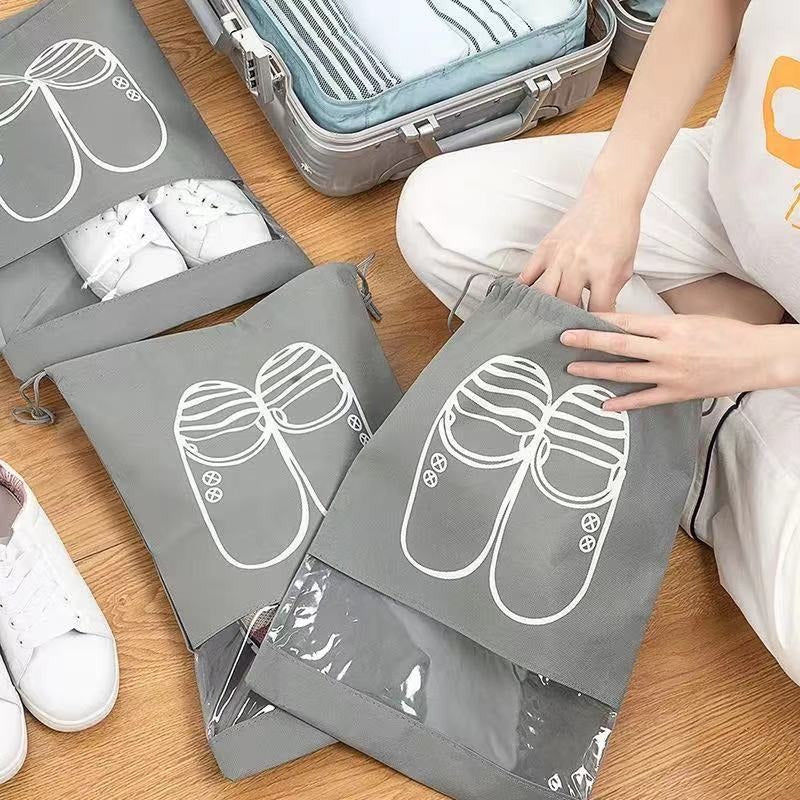 Travel Shoe Bags (Pack of 8 Bags - Random Colour)