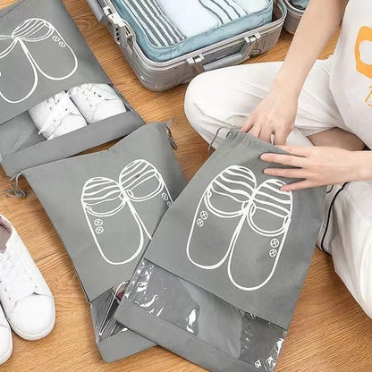 Travel Shoe Bags (Pack of 8 Bags - Random Colour)